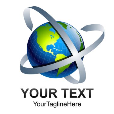 3D Dünya vektör illüstrasyon soyut. Teknik küre logo vektör.