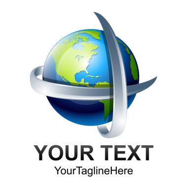 3D Dünya vektör illüstrasyon soyut. Teknik küre logo vektör.