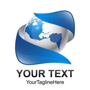 3D Dünya vektör illüstrasyon soyut. Teknik küre logo vektör.