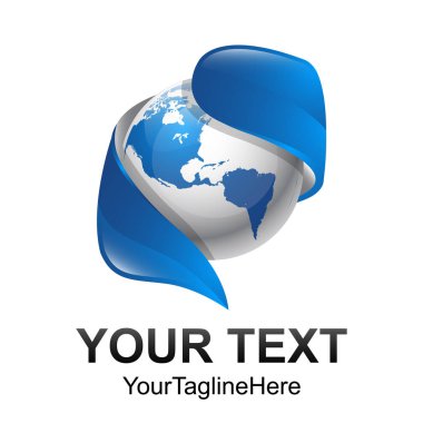 3D Dünya vektör illüstrasyon soyut. Teknik küre logo vektör.