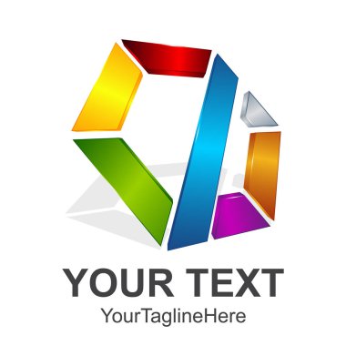 Z harfi vektör logo simge renkli beyaz zemin üzerine altıgen. Tasarımınız için vektör şablonu