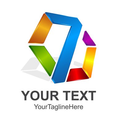 Z harfi vektör logo simge renkli beyaz zemin üzerine altıgen. Tasarımınız için vektör şablonu