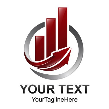 İş Finans logo şablonu - vektör konsept illüstrasyon. Ekonomik Infographic işareti. Oklar ve infograph bar. Büyüme grafik sembolü. Yaratıcı tasarım öğesi.