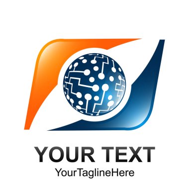 Devre levhasını simgeler. Teknoloji düzeni daire ve kare sembolleri imzala. Infographic tasarım düğmeleri. Daire şablonları.