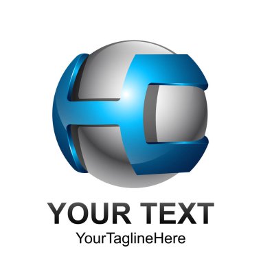 İlk harfi H logo şablonu daire çizmek için iş ve şirket kimlik swoosh