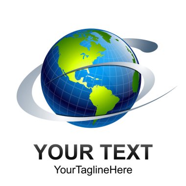 3D Dünya vektör illüstrasyon soyut. Teknik küre logo vektör.