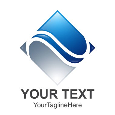 Yaratıcı soyut elmas kare vektör logo tasarım şablonu öğesi. Soyut logo tasarım vektör şekil