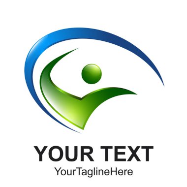 3D soyut insanlar simgeler ve semboller. Teknoloji insanların kutsal kişilerin resmi logosu