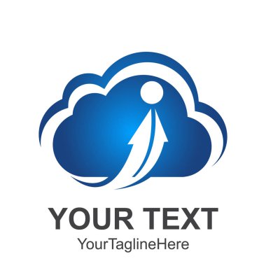 Soyut bulut okları logo tasarım şablonu öğeleri ile. Basit soyut logo. İş kurumsal bulut logo tasarlamak vektör. 