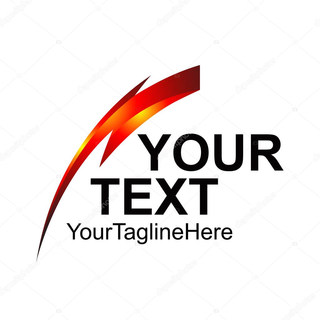 Electric danger light power voltage flash thunder 3d icon Logo design Template element