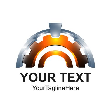 3D yarım dişli simgeler makine ve hareket logo illüstrasyon vektör