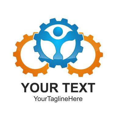 3d soyut dişli simgeler makine ve hareket logo illüstrasyon vektör