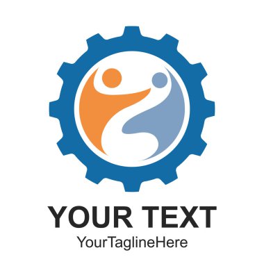 Vektör arka dişli simgeler makine ve hareket logo çizim