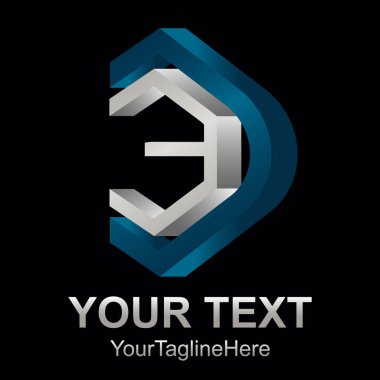 3D metin şekli vektör simge logo tasarlamak soyut. 3D render tasarım vektör şekil