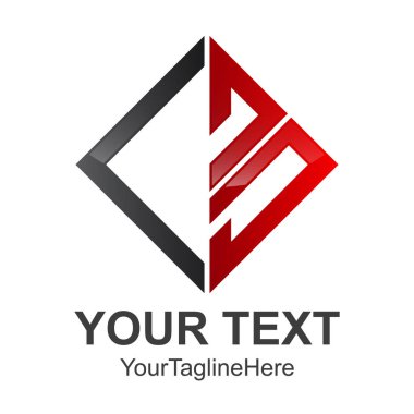 Yaratıcı soyut elmas kare vektör logo tasarım şablonu öğesi. Renkli kavramı simgesi