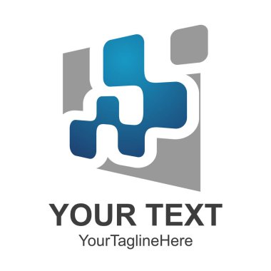 Soyut Meydanı teknoloji logo tasarım şablonu öğeleri. Modern teknoloji logo soyut. İş kurumsal logo tasarlamak vektör. 