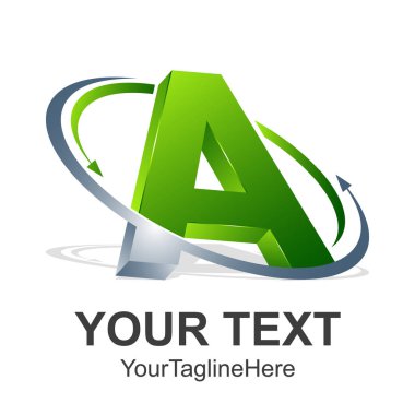 3D soyut harf A logo tasarım şablonu öğeleri. Soyut harf A. iş kurumsal mektup A logo tasarlamak vektör. 