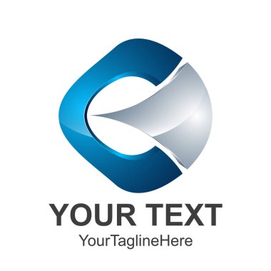 Simge 3d parlak Şekil geometrisi logo soyut, vektör çizim tasarım