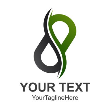 Sekiz 8 numaralı Soyut logo vektör tasarım simgesi simgesi