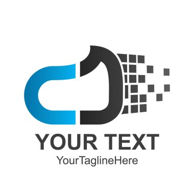 Soyut Meydanı teknoloji logo tasarım şablonu öğeleri. Modern teknoloji logo soyut. İş kurumsal logo tasarlamak vektör. 