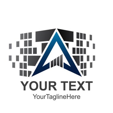Soyut Meydanı harf A teknoloji logo tasarım şablonu öğeleri. Modern teknoloji logo soyut. İş kurumsal logo tasarlamak vektör. 