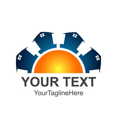 Yaratıcı soyut daire kare realty vektör logo tasarım şablonu öğesi. Soyut realty logo tasarım vektör şekil