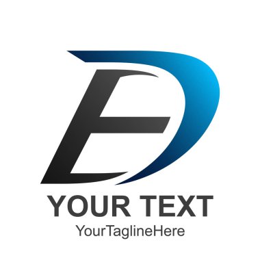 Ed E D Letter Logo Tasarım mavi ve siyah renklerde. Yaratıcı Modern harfler vektör simge Logo tasarlamak.