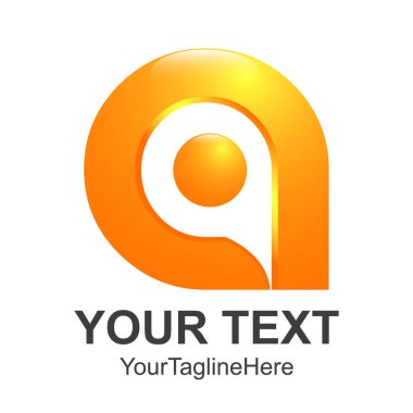 Harf A logo turuncu renk tasarım şablonu öğeleri soyut. Soyut harf A. iş kurumsal mektup A logo tasarlamak vektör. 