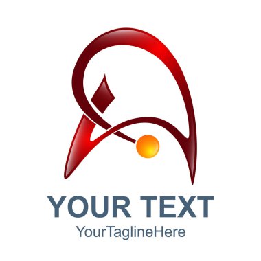 3D soyut harf A logo tasarım şablonu öğeleri. Soyut harf A. iş kurumsal mektup A logo tasarlamak vektör.