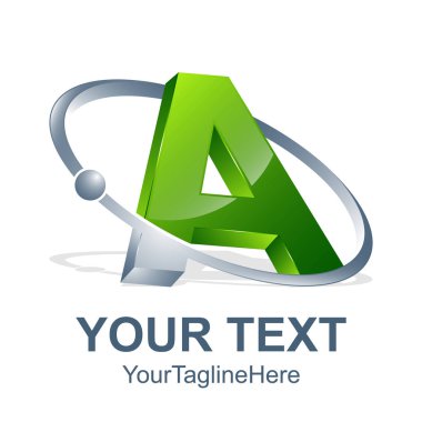 3D soyut harf A logo tasarım şablonu öğeleri. Soyut harf A. iş kurumsal mektup A logo tasarlamak vektör.