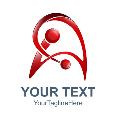 3D soyut harf A logo tasarım şablonu öğeleri. Soyut harf A. iş kurumsal mektup A logo tasarlamak vektör.