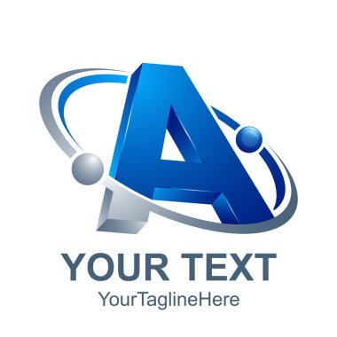 3D soyut harf A logo tasarım şablonu öğeleri. Soyut harf A. iş kurumsal mektup A logo tasarlamak vektör.