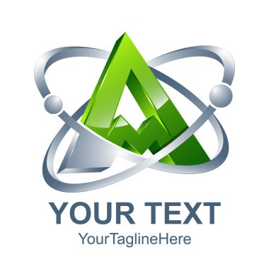 3D soyut harf A logo tasarım şablonu öğeleri. Soyut harf A. iş kurumsal mektup A logo tasarlamak vektör.