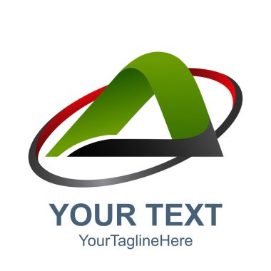 3D soyut harf A logo tasarım şablonu öğeleri. Soyut harf A. iş kurumsal mektup A logo tasarlamak vektör