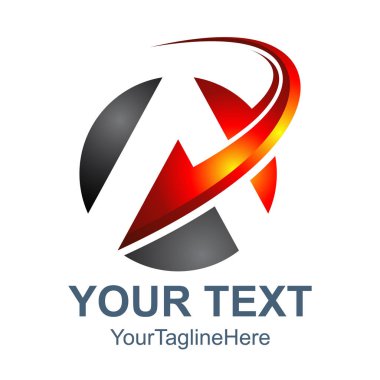 3D daire mektup mavi gri daire soyut ilk alfabe Logo tasarım şablonu