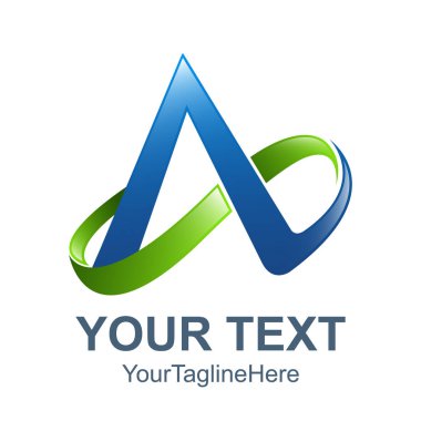 3D soyut harf A logo tasarım şablonu öğeleri. Soyut harf A. iş kurumsal mektup A logo tasarlamak vektör