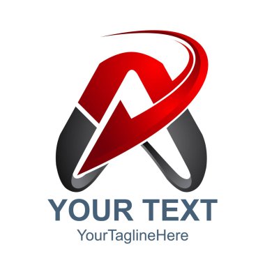 3D soyut harf A logo tasarım şablonu öğeleri. Soyut harf A. iş kurumsal mektup A logo tasarlamak vektör