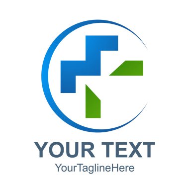 Eczane Logo tıp yeşil haç soyut tasarım vektör şablonu