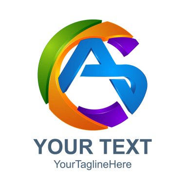 3D daire soyut olarak mektup vektör teknolojisi logo, bir mektup vektör, S harfi logosu, mektup logo olarak teknoloji logo vektör A ve S harfi