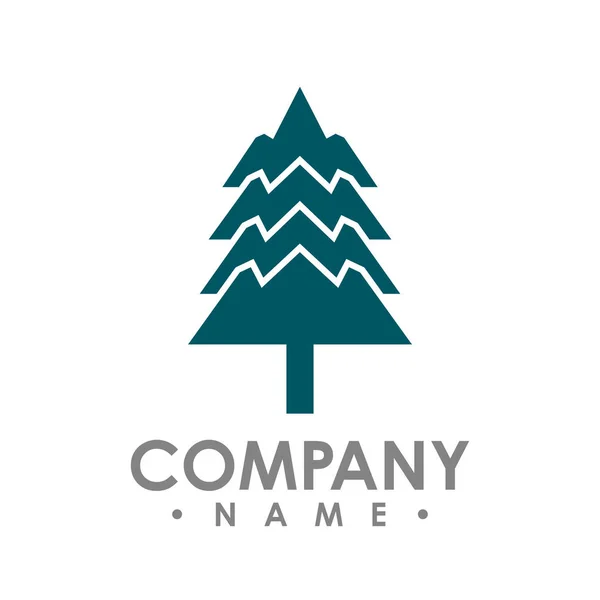 Conception Plate Pine Trees Logo Vecteur Chaque Élément Est Séparé — Image vectorielle