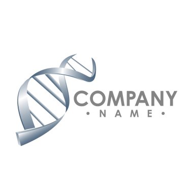 DNA dizisi 3d düz vektör çizim sanat ışık. Eğitim logo Tıp Merkezi Sağlık