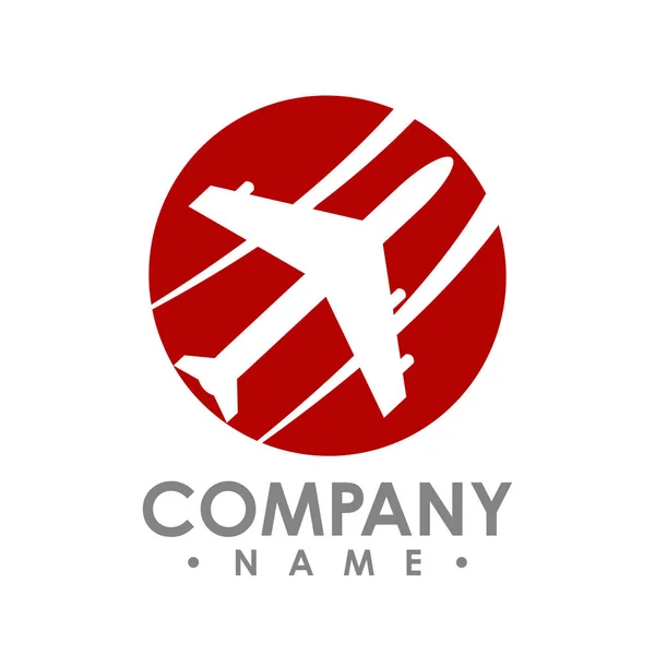 Idée Conception Logo Agence Voyage Avec Avion Dans Espace Négatif — Image vectorielle