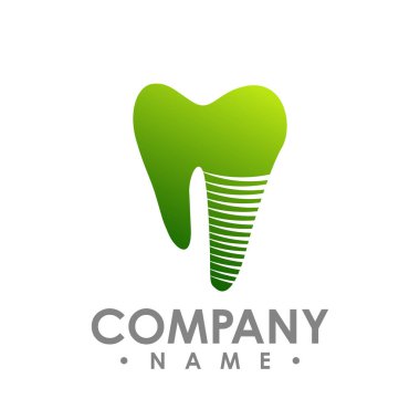 Diş implantı logo simge. resimde diş implantı vektör logo simge web tasarımı için