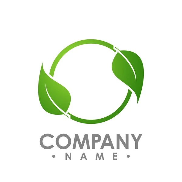 Nature Logo Für Das Icon Konzept Des Gesundheitsunternehmens Kreis Blatt — Stockvektor