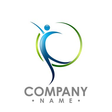 Soyut insanlar simgeler ve semboller koleksiyonu vektör logo tasarımı