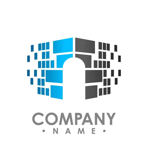 Dijital Veri Güvenlik Logo Tasarım Şablonu Paylaşmak Veri Paylaşımı Güvenli — Stok Vektör