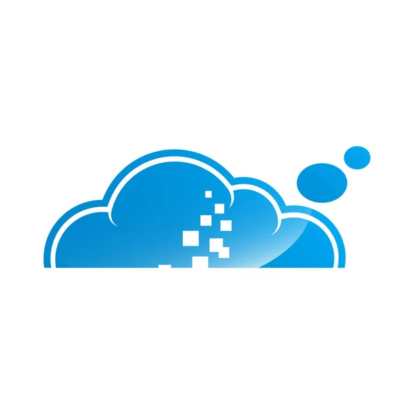 青い雲のシンボル 大きなデータ クラウド 大きな雲技術ロゴ クラウド データ管理ベクトルのロゴ — ストックベクタ