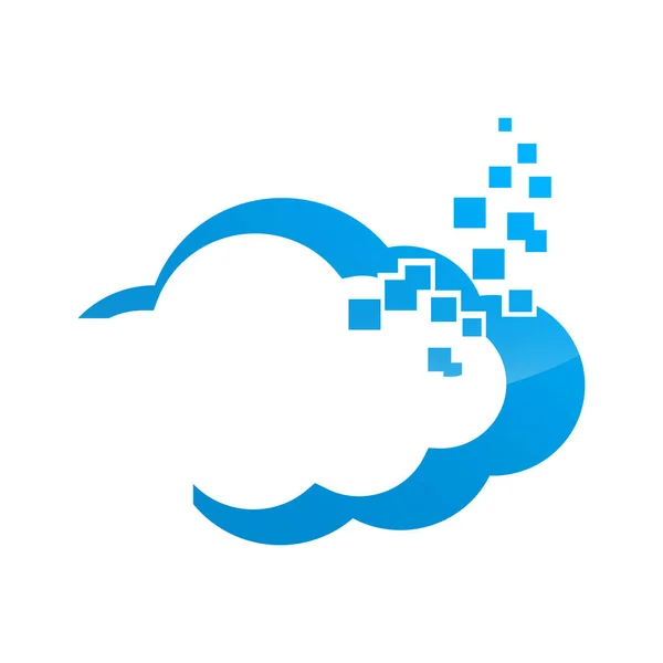 Symbole Nuage Bleu Logo Nuage Big Data Logo Technologie Big — Image vectorielle