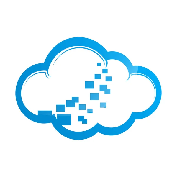 Symbole Nuage Bleu Logo Nuage Big Data Logo Technologie Big — Image vectorielle