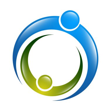 3D soyut insanlar simgeler ve semboller. Teknoloji insanların kutsal kişilerin resmi logosu